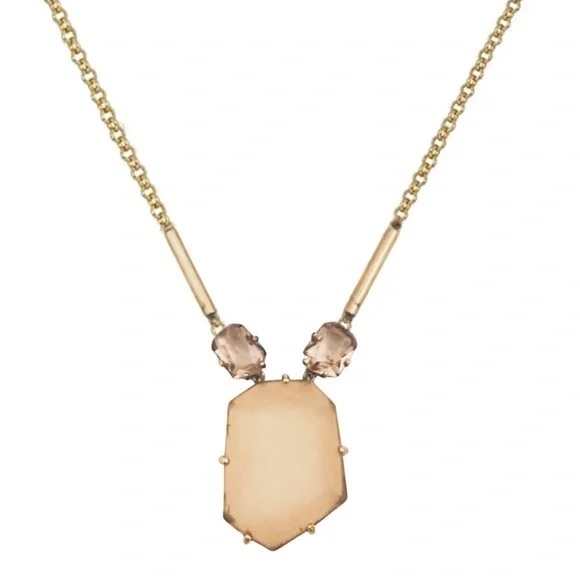kate spade Jewelry - KATE SPADE Necklace feat. Cream Pendant w/ Pink‎ Stones set in Gold